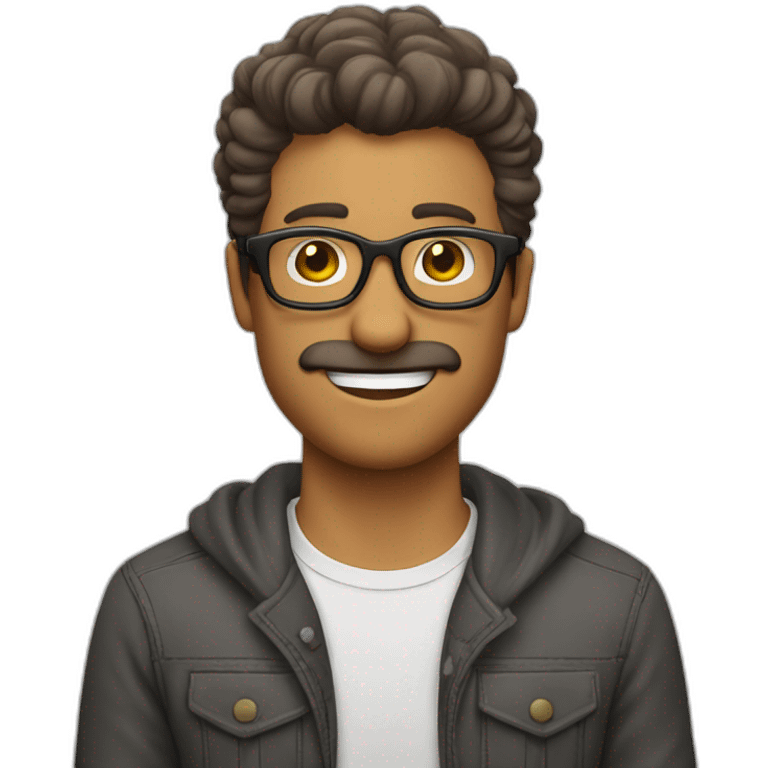 Hombre con gafas asustado pelo blanco emoji