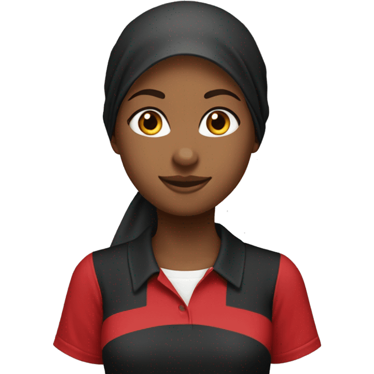 Make a black hijab girl wear a red polo shirt emoji