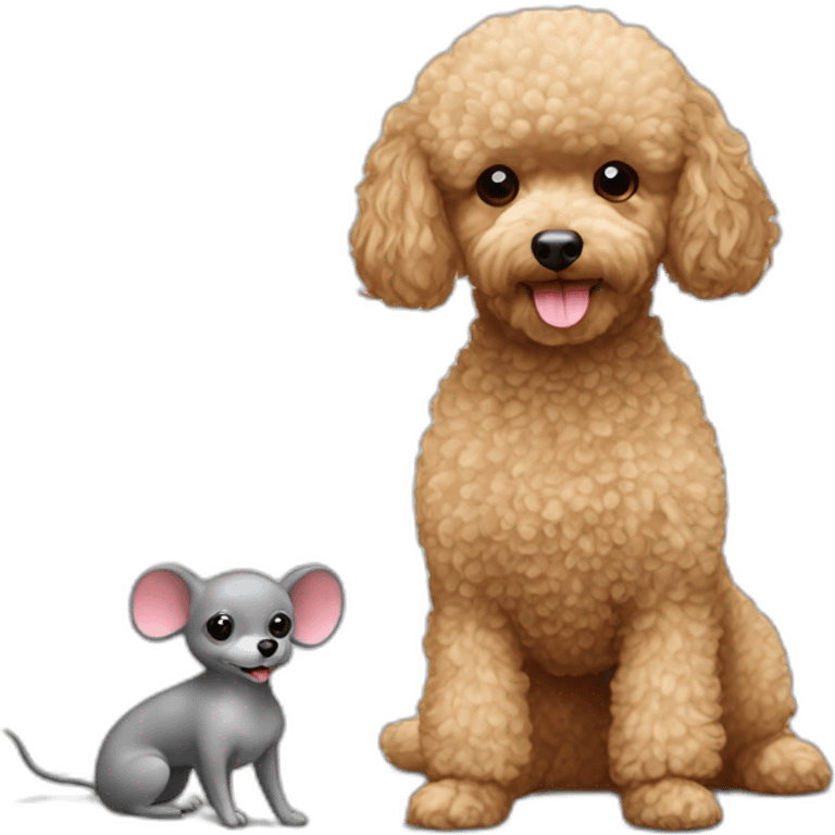 Toy poodle and grey toy mouse emoji