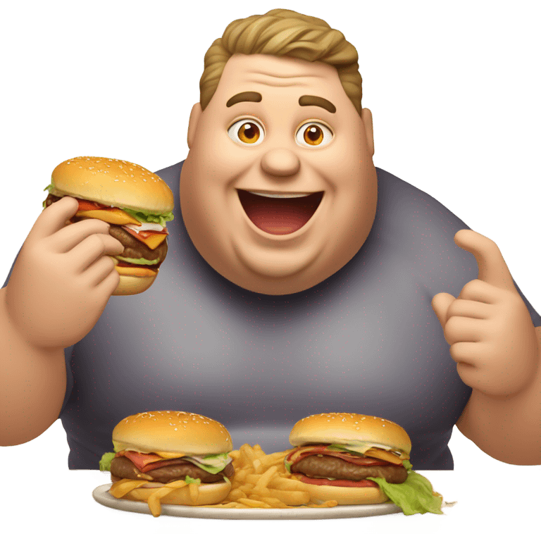 fat man eating a burger emoji