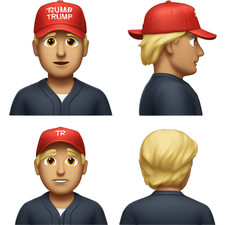 donald trump in a red baseball cap emoji