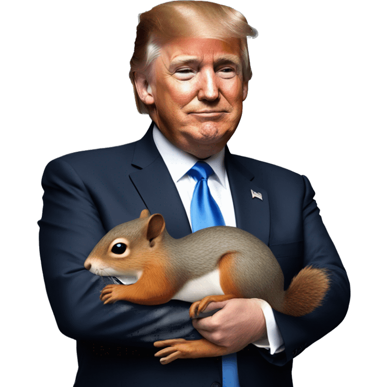 Donald trump holding a squirrel  emoji