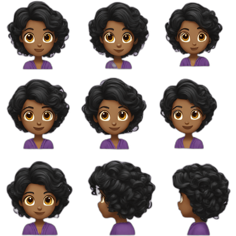 Tangled designer blackhair emoji