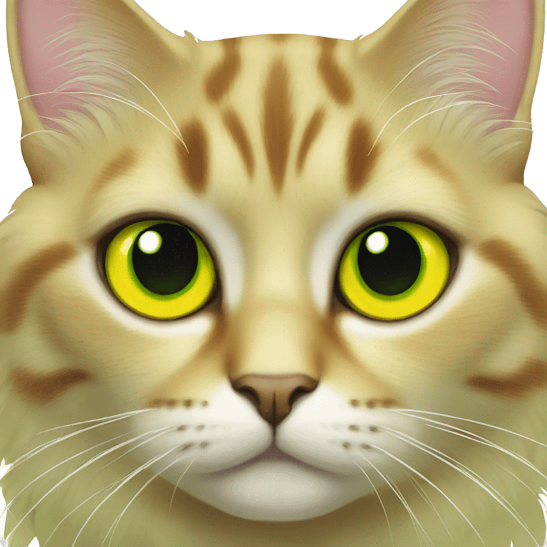 cat yellow eye green emoji