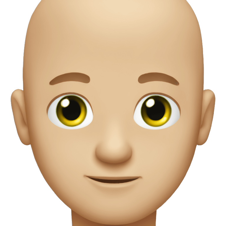 Bald guy with green eyes holding a fish emoji