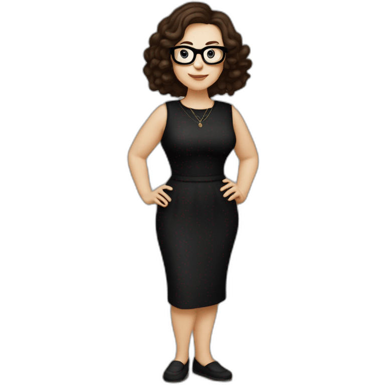 Caucasian-Mum-woman-goth-brown-hair-standing-wearing-glasses-plus-size emoji