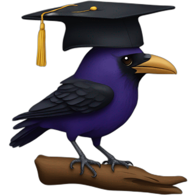 raven with a mortarboard emoji