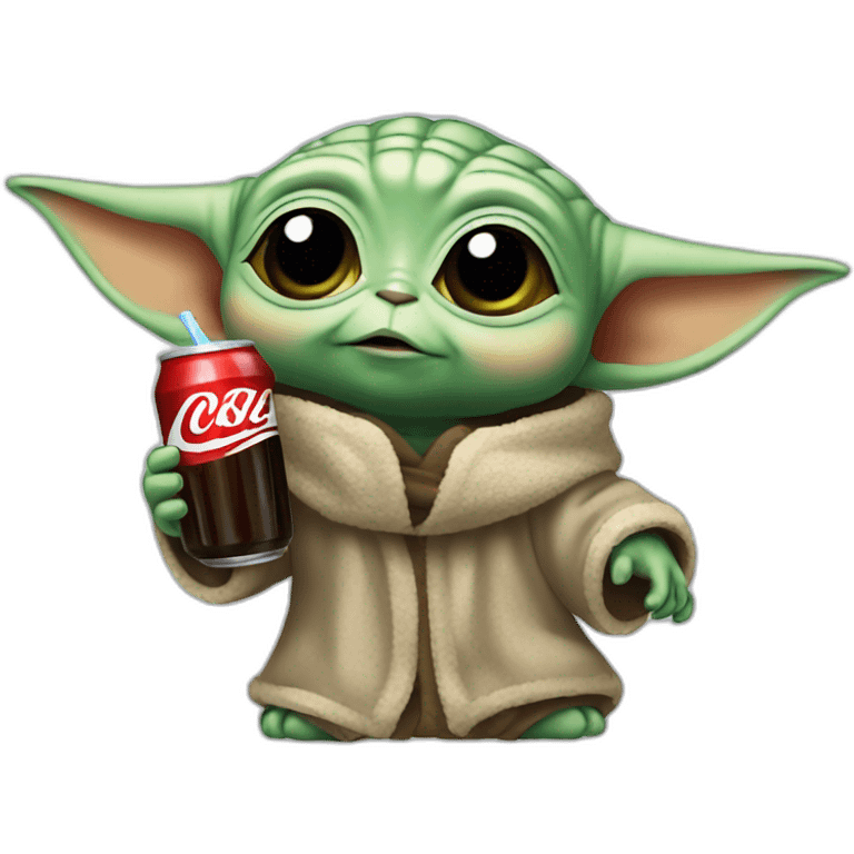 Baby yoda drinking cola emoji