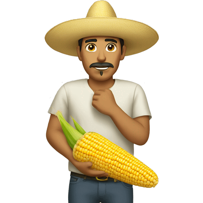 Mexican guy with corn emoji