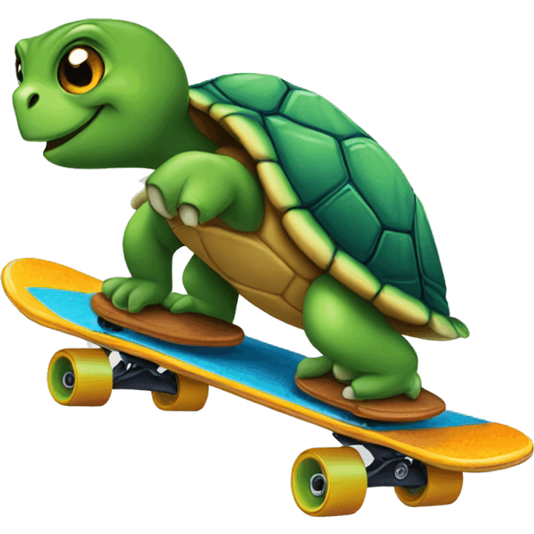 Turtle on a skateboard  emoji