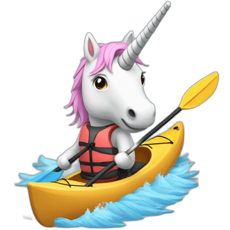 a kayaking unicorn emoji