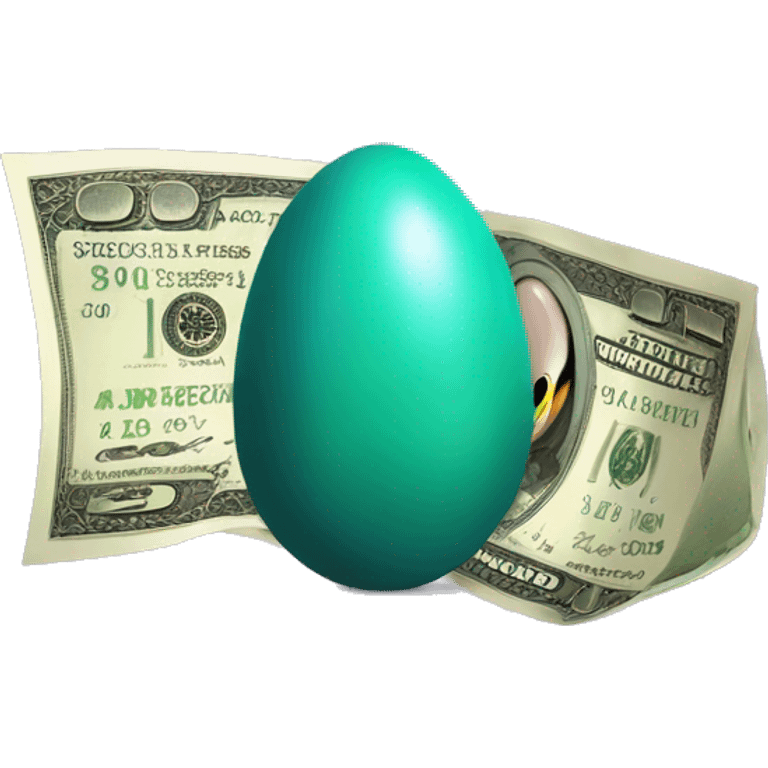 Dinosaur egg  with money emoji