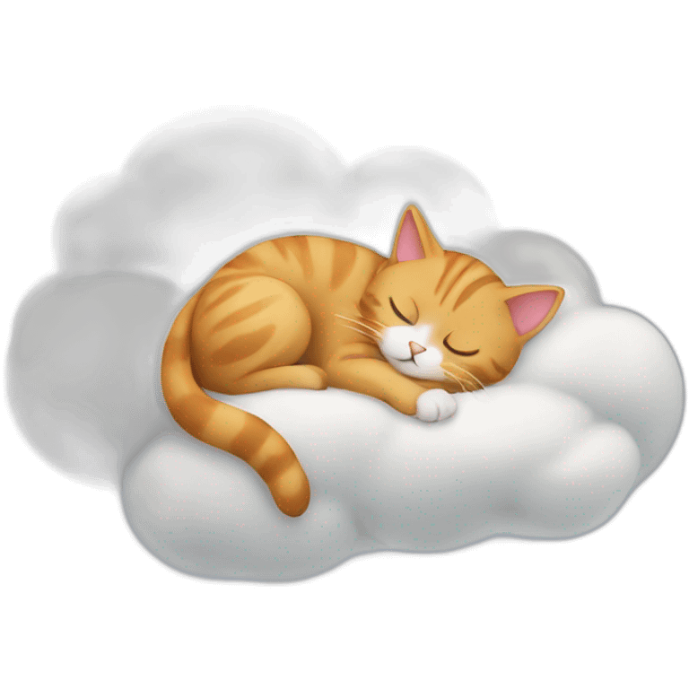 Cat sleeping on a cloud emoji