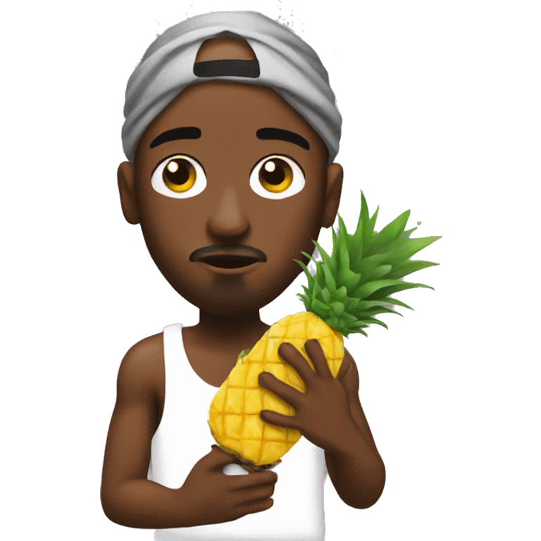 Tupac holding pineapple emoji