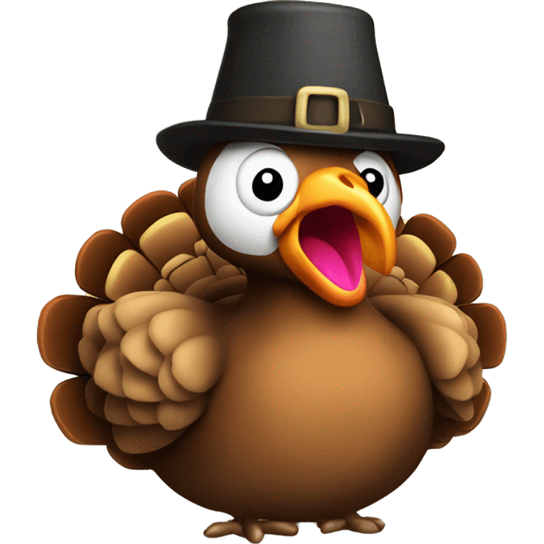 turkey Thanksgiving with pilgrim hat emoji