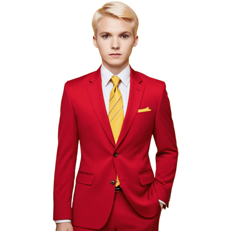 "A bust of a professional man wearing a red blazer with yellow accents, a yellow dress shirt, and a red tie, symbolizing career growth and opportunities. He has a confident expression, short well-groomed hair, and a determined look. Behind him, a financial or business growth chart (📈) with a bold red upward-trending arrow is displayed, reinforcing the theme of progress and success. The background is minimalistic, with clean lines focusing on the man’s upper torso and the business chart. The overall design is modern, professional, and business-oriented. emoji