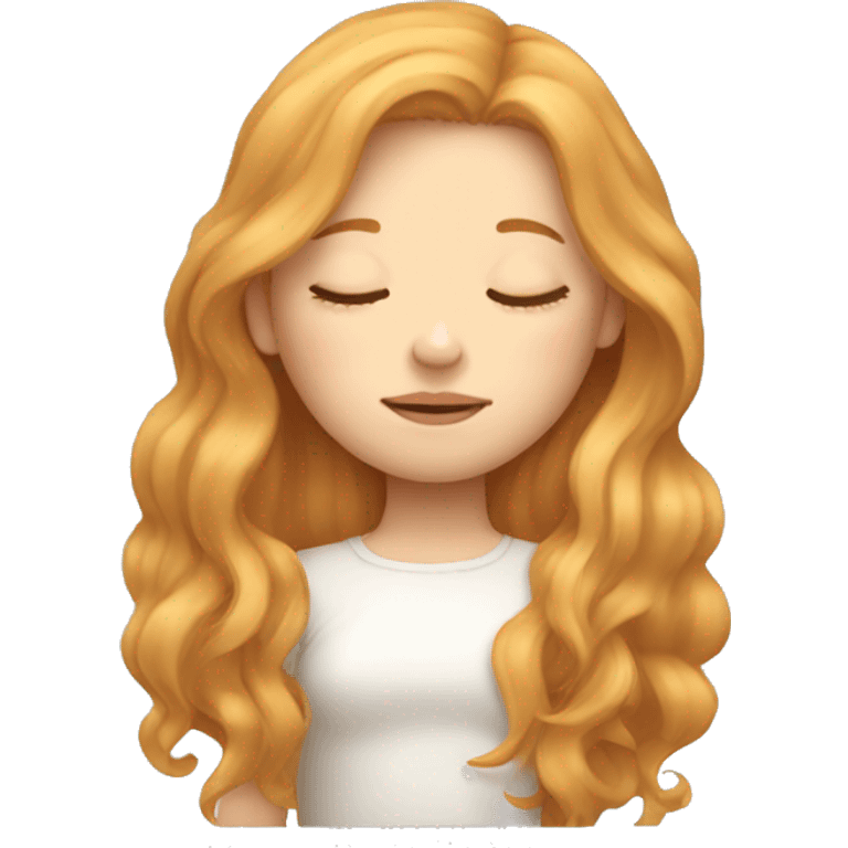 Strawberry blonde long hair girl sleeping  emoji