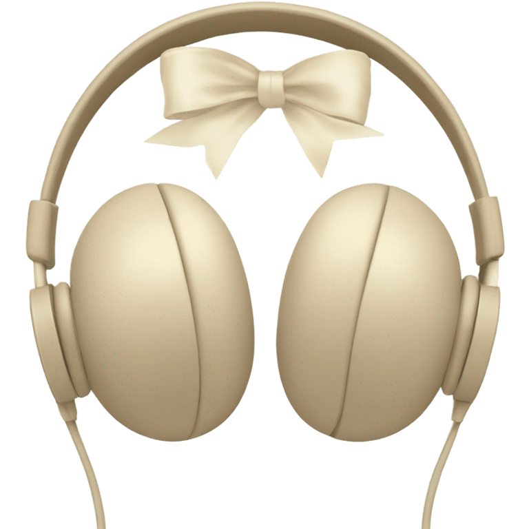 beige apple headphones with beige bows emoji