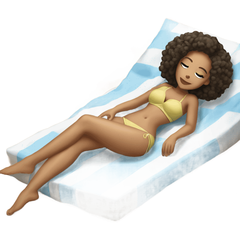 light skin girl laying on the beach emoji