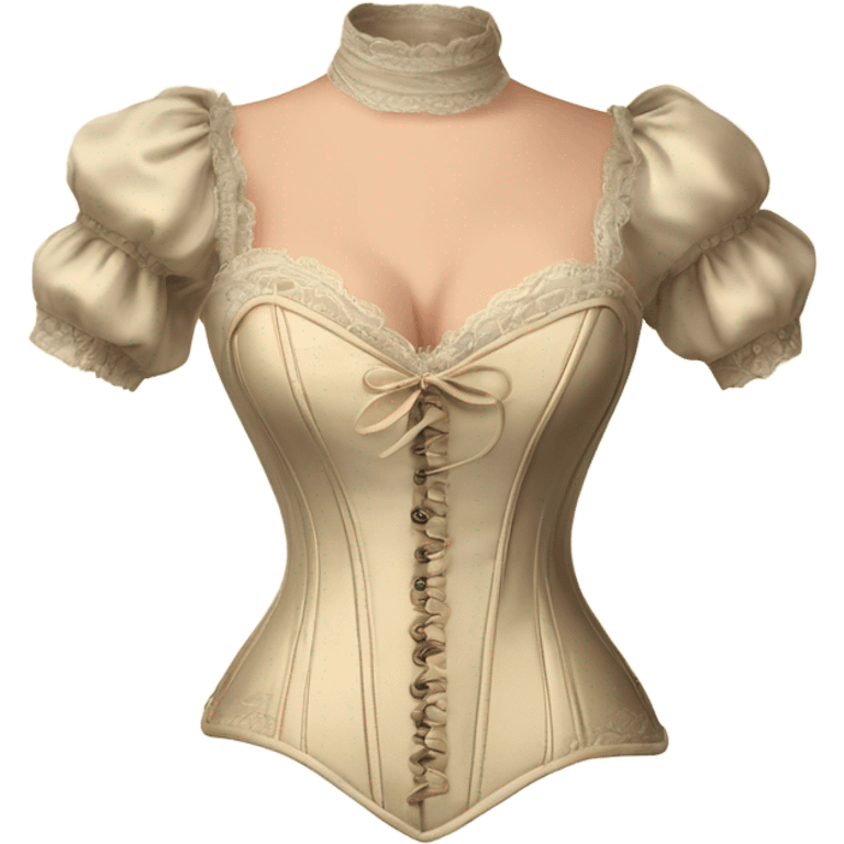 vintage rococo light beige corset with sleeves  emoji