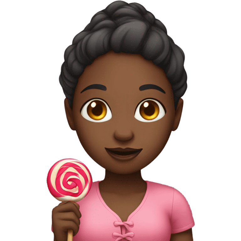 Black girl with lollipop  emoji