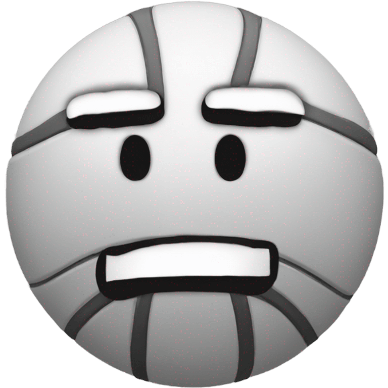 a basketball with a sad face. emoji