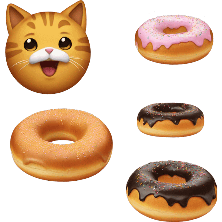 Cat eating donat  emoji