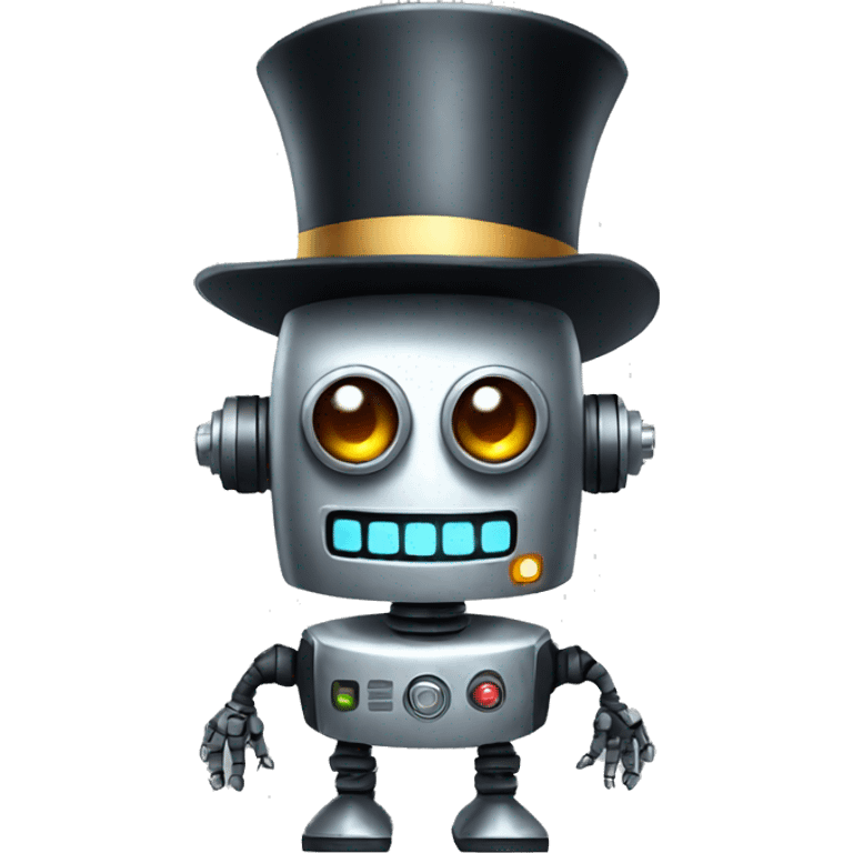 robot with tophat emoji