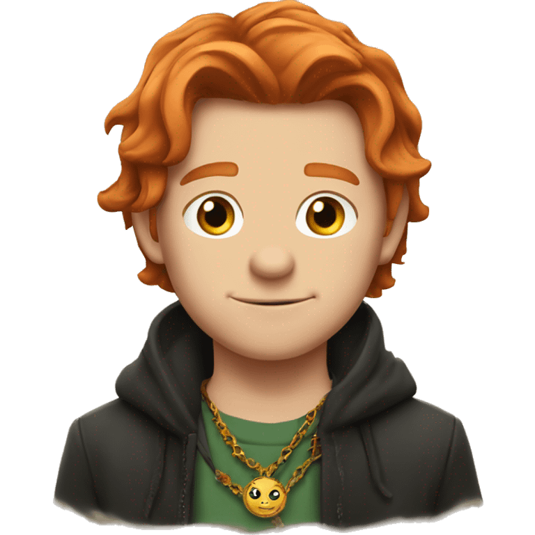 Charlie Weasley with a dragons necklace emoji