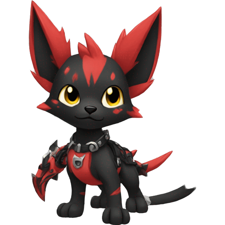 cool edgy black punk red animal hybrid Fakemon full body emoji