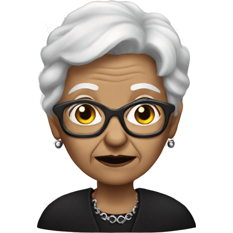 Goth grandma emoji