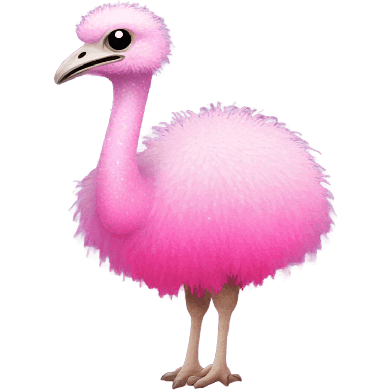 Pink ombre full body ostrich with glitter emoji