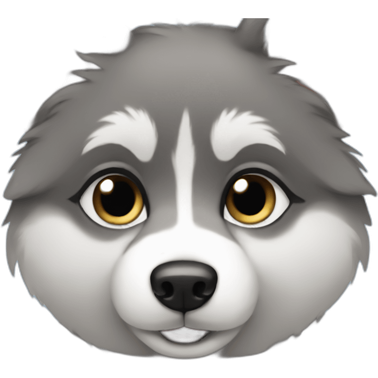 black grey pomsky blue eyes emoji