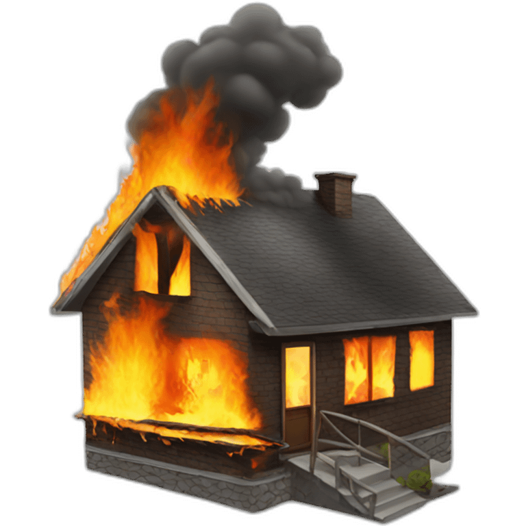 House burning down emoji