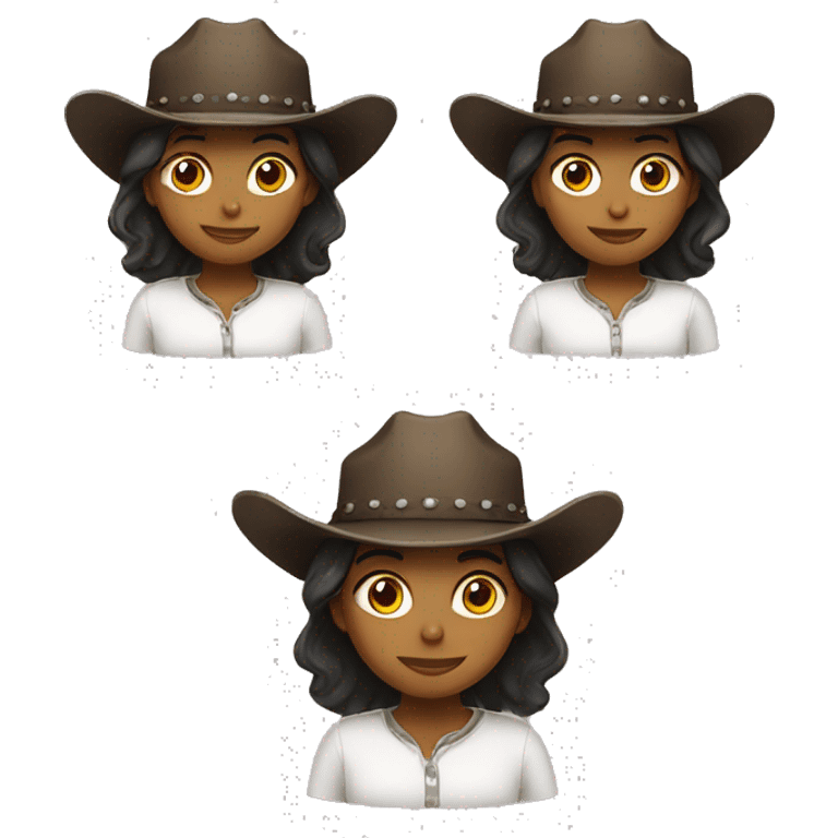 girl wearing a cowboy hat emoji