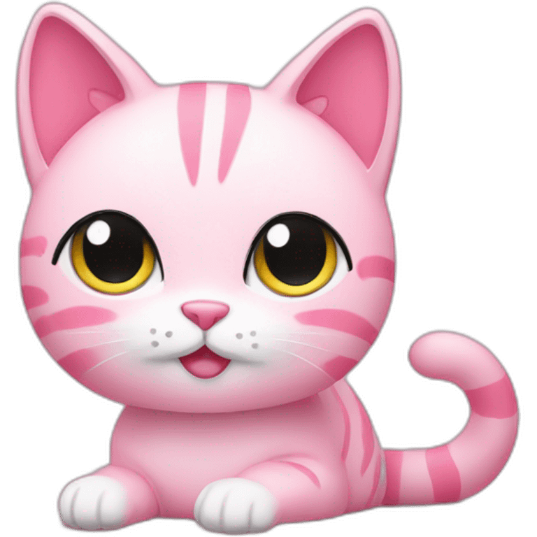 kawaii pink cat computer emoji