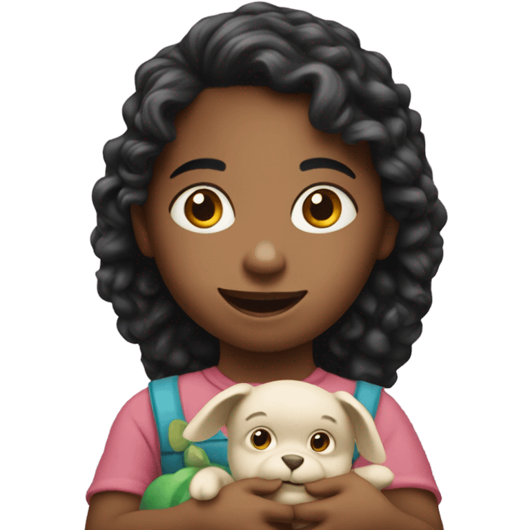 5 year old child with doll portrait emoji