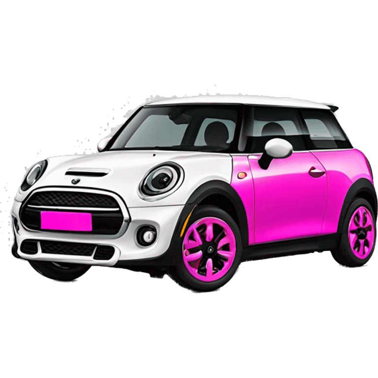 Black white hot pink mini cooper se emoji