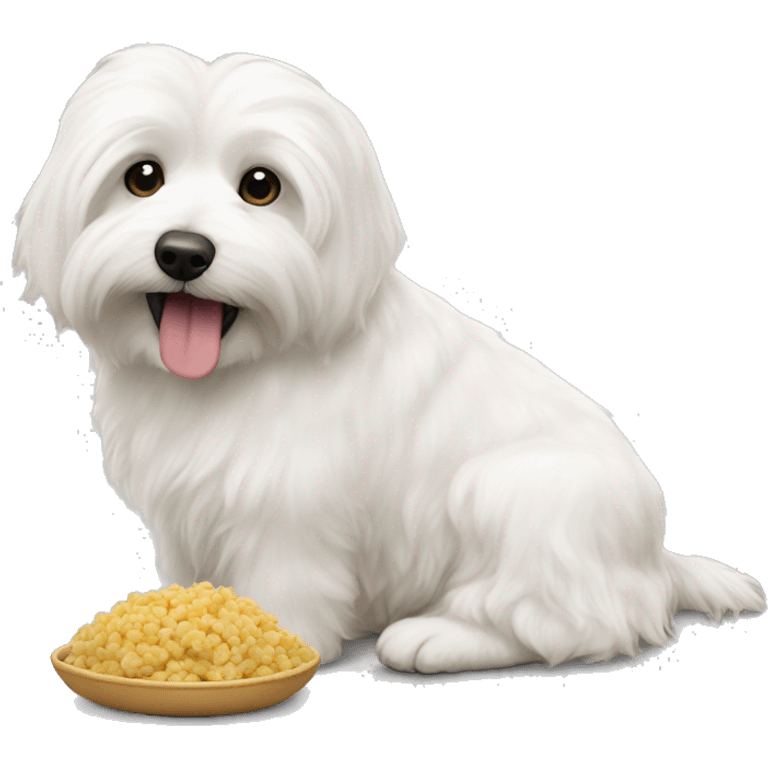 Coton de tulear eating  emoji