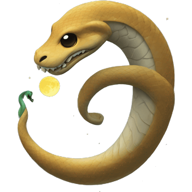 A Moon loving a snake emoji