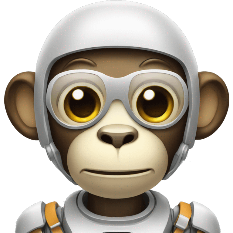 Cute AI robot monkey assistant emoji