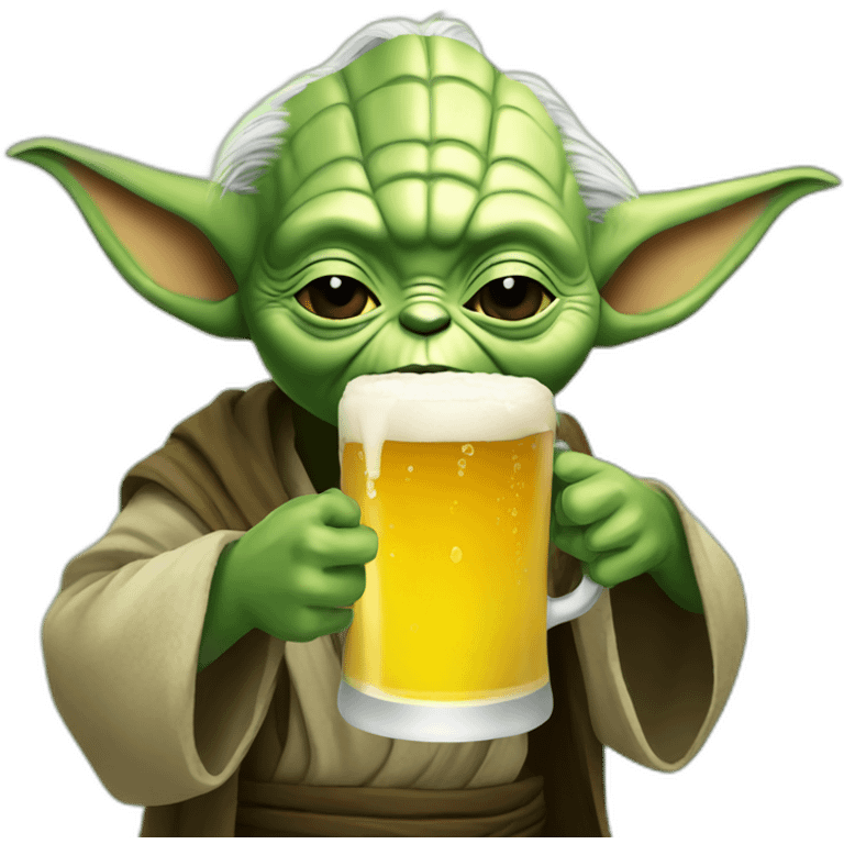 Yoda drink beer emoji