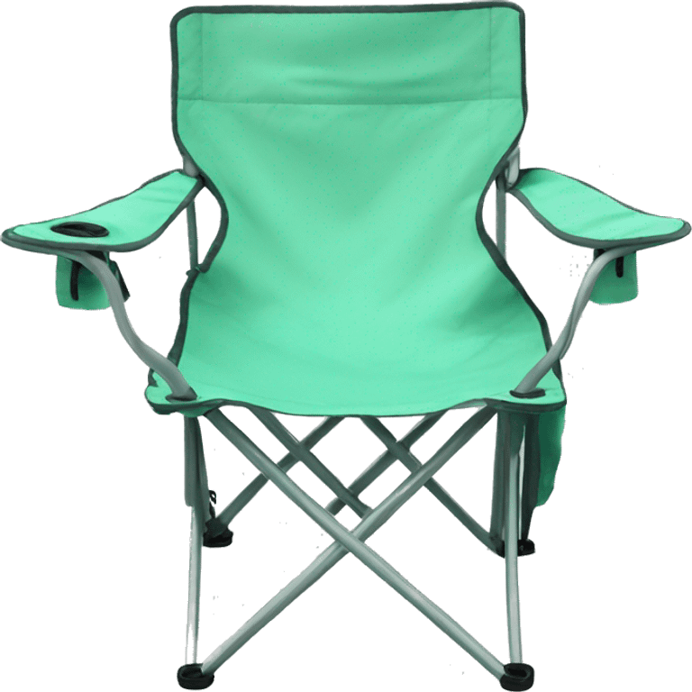 Realistic mint green camping folding chair isolated.  emoji