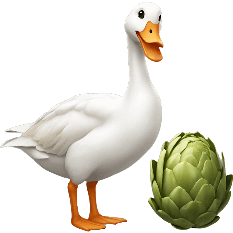 Goose and an artichoke emoji