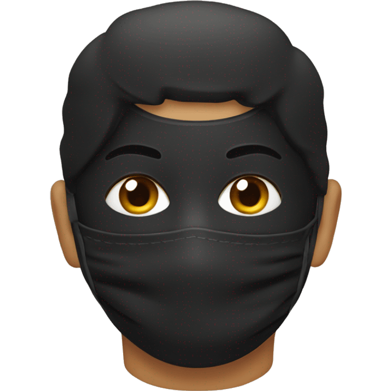 😷black mask emoji