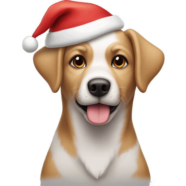 Dog in Santa hat emoji