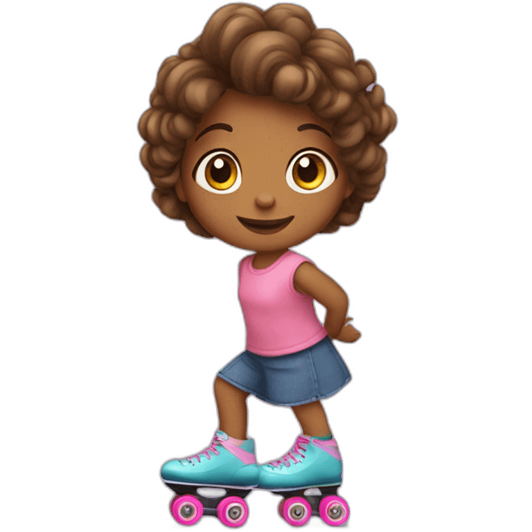 little girl on roller skate emoji