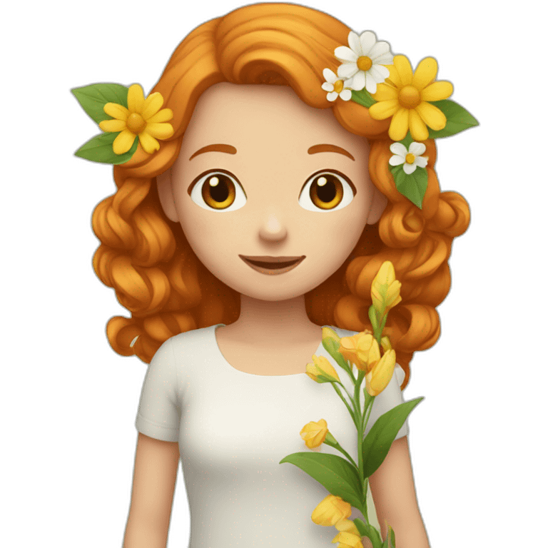 ginger-girl-with-flowers emoji