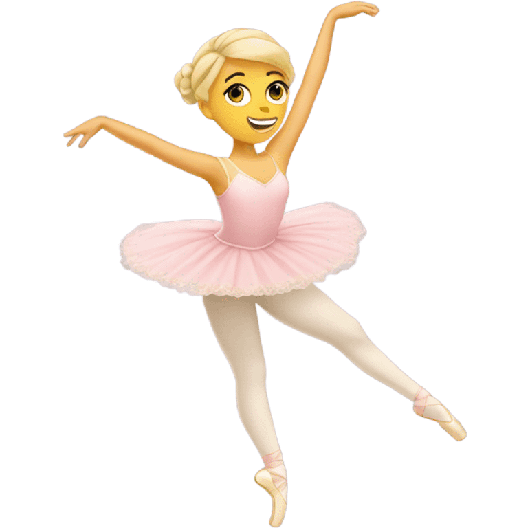 Blond ballerina doing a arabesque  emoji