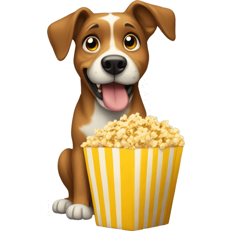 dog eating popcorn emoji